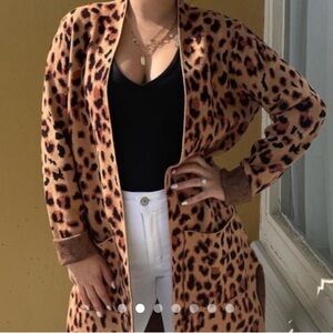 Rachel Zoe Animal Print Cardigan Sweater